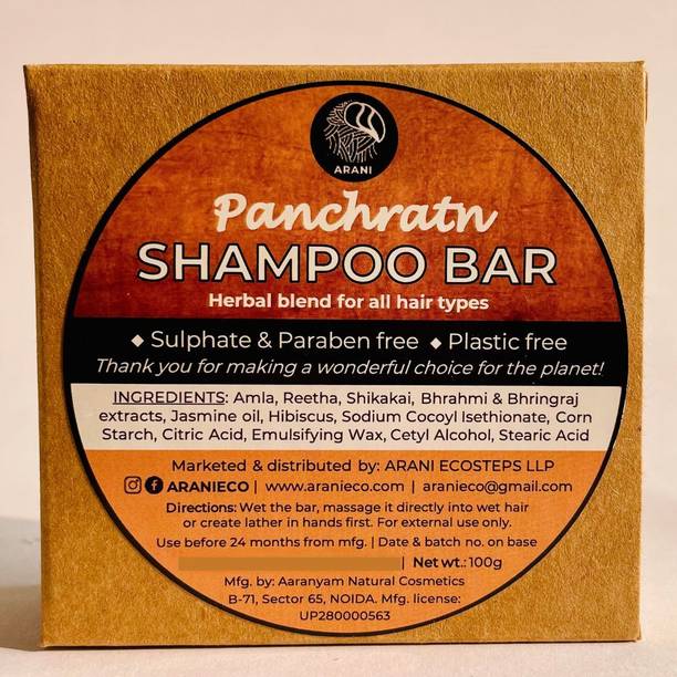 arani Panchratn Ritha Amla Shikakai Bhringraj Brahmi Shampoo Bar|Sulphate,Paraben-Free