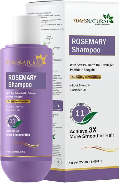 7days natural Rosemary Anti Hair Fall Shampoo with Anagain For Reducing Hair Loss Breakage