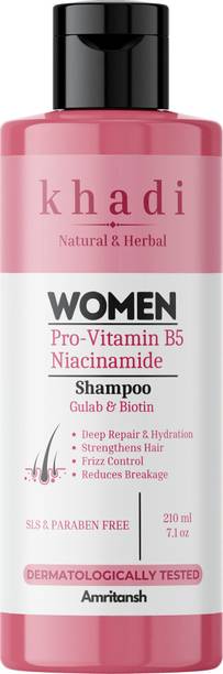 AMRITANSH Khadi WOMEN Pro Vitamin B5 & Niacinamide Shampoo with Gulab & Biotin