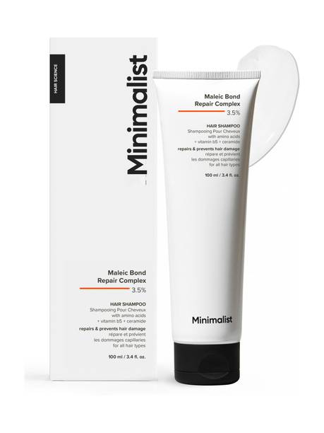 Minimalist Hair Shampoo for Dry, Damaged & Frizzy with 3.5% Maleic Bond Repair Complex