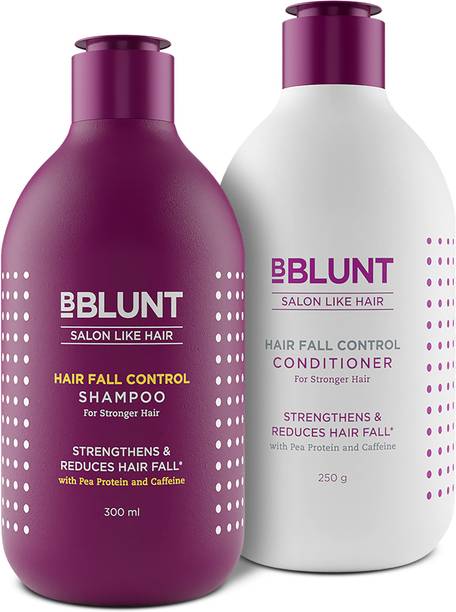 BBlunt Hair Fall Control Shampoo & Conditioner with Pea Protein & Caffeine- 300ML+250ML
