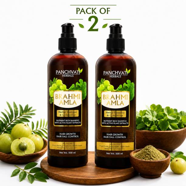 panchvati Brahmi Amla Shampoo For Hair Growth & Hair Fall Control 500ml each (Pack of-2)