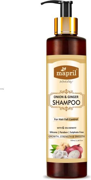 MAPRIL Onion & Ginger Shampoo- for Hair fall control, Stronger Hair -100 ml