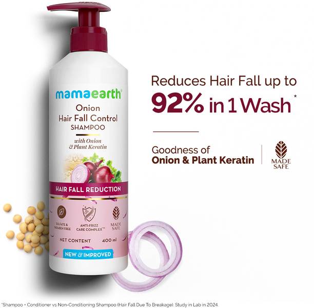 Mamaearth Onion Shampoo for Hair Growth and Hair Fall Control with Onion andPlant Keratin