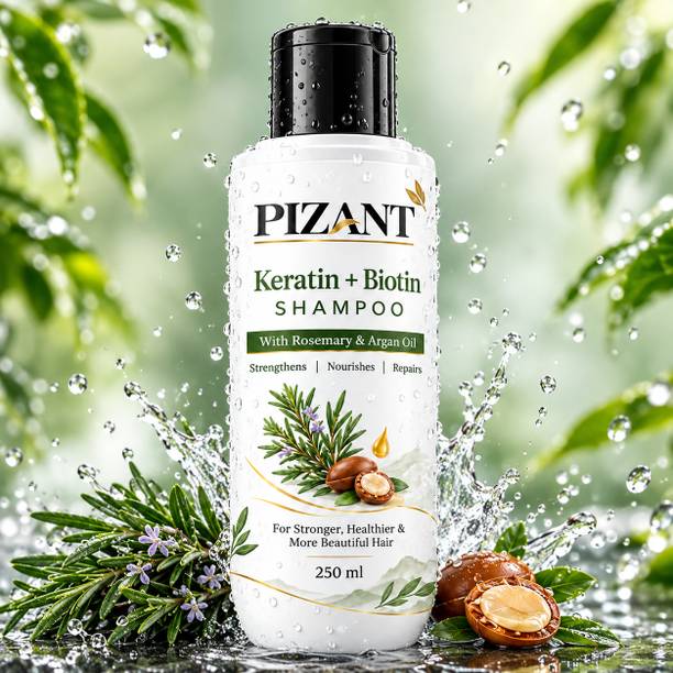 PIZANT Keratin + Biotin Premium Shampoo With Rosemary & Argan Oil