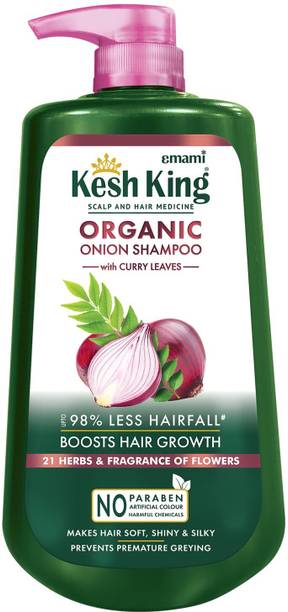 Kesh King Organic Onion Shampoo with Curry Leaves | Anti Hair Fall | Paraben Free