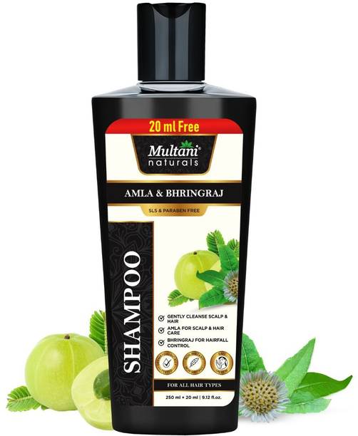 Multani Naturals Amla & Bhringraj Hair Shampoo | Anti DanDruff | SLS & Paraben Free -