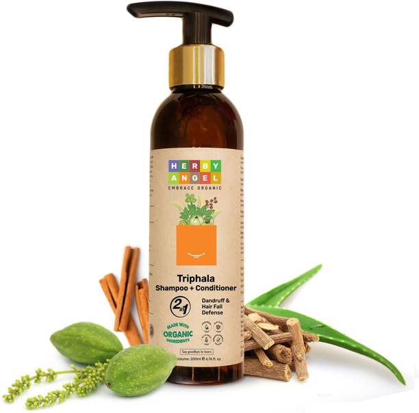 HERBY ANGEL Triphala Shampoo + Conditioner for Kids - w/ Reetha, Mulethi, Aloe Vera