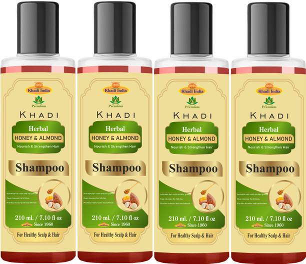 Premium Khadi Honey & Almond Shampoo - Pack of 4