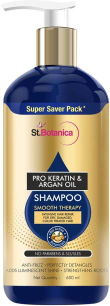 St.Botanica Pro Keratin & Argan Oil Smooth Therapy Shampoo|Smoothens & Hydrates Frizzy Hair