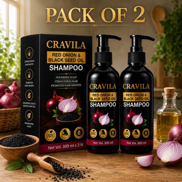 CRAVILA Red Onion Black Seed Hair Cleanser For Healthy Hair Root Care 600ml
