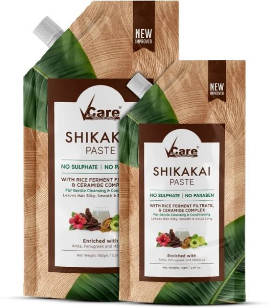 Vcare Shikakai Paste 150g & 75g Combo | Gentle Cleansing and Conditioning