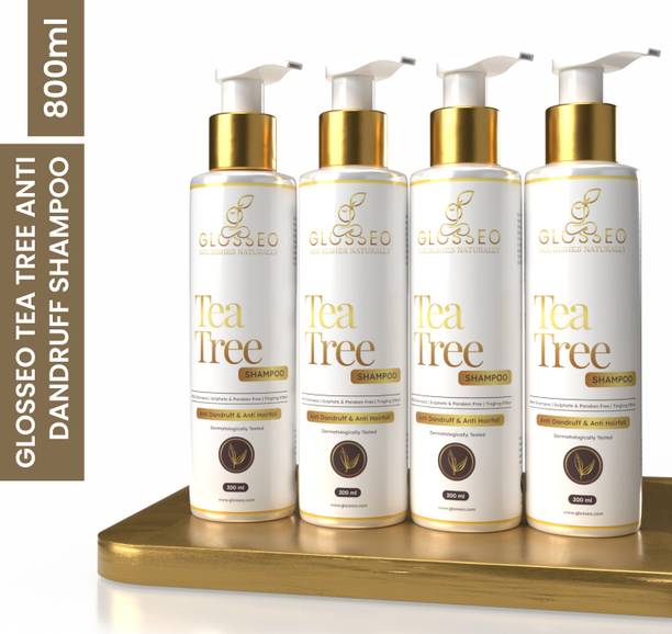 Glosseo Tea Tree Shampoo 4 Qty | Anti Dandruff & Hairfall | No Chemical/Sulphate/Paraben