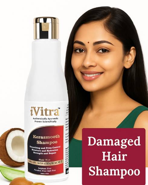iVitra Keratin Shampoo For Frizzy Damaged Hair Repair| Coconut Based | Sulphate Free
