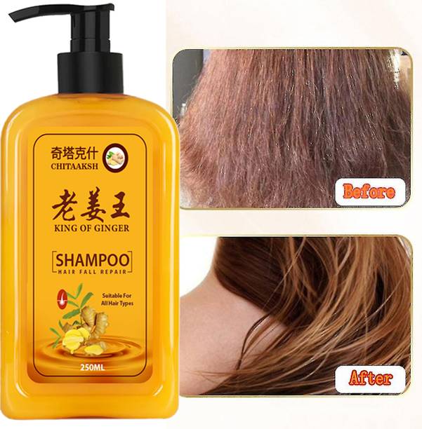 CHITAKSH Sulphate Free Ginger Shampoo, Anti Frizz Hair, Split End & Damage Repair, Vit-E