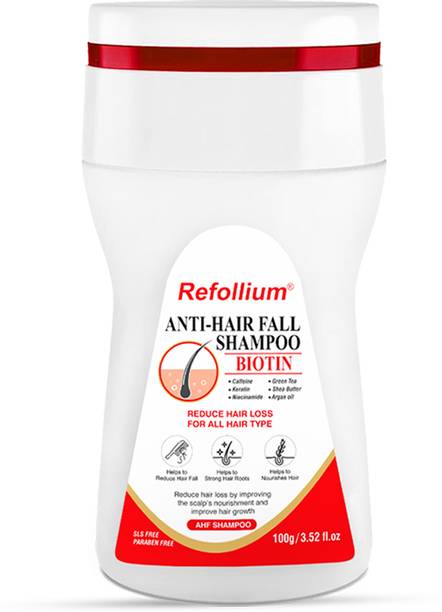 Refollium DHT Blocker Anti Hair Fall Shampoo | Strengthens Hair with Keratin & Biotin