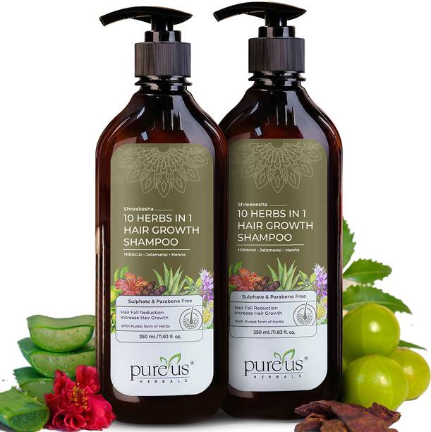 Pureus Herbals Shreekesha 10 Herbs In 1 Shampoo Sulphate & Parabene Free