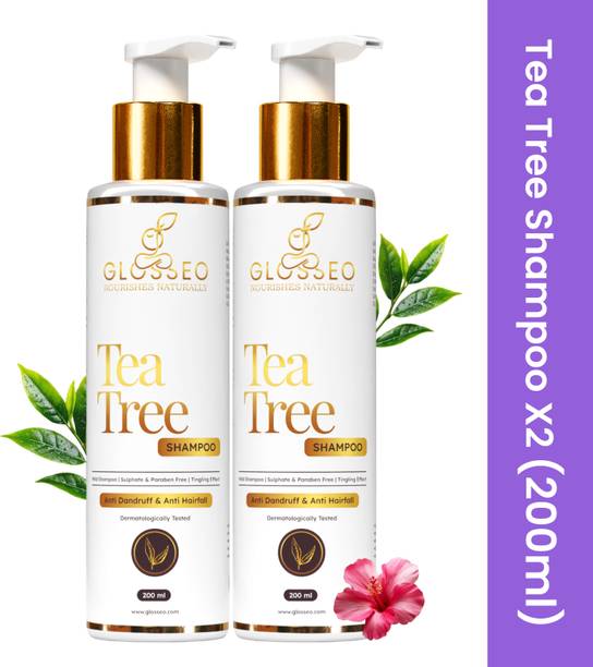 Glosseo Tea Tree Shampoo 2 Qty| Anti Dandruff & Hairfall | No Chemical/Sulphate/Paraben