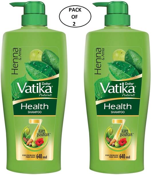 DABUR VATIKA Health Shampoo For Problem Free Hair Pack of-2.(LOOFH FREE)