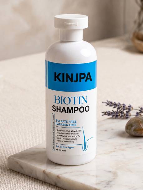 KINJPA Biotin Shampo for All Hair Types,Sulfate Free Paraben Free Strengthens Weak Hair