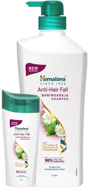 HIMALAYA Anti-Hair Fall Bhringaraja Shampoo (1L) + Anti-Hair Fall Shampoo (80ml) Free