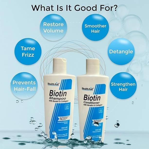 HealthAid Biotin Shampoo & Conditioner with Keratin & Collagen for Stronger Hair