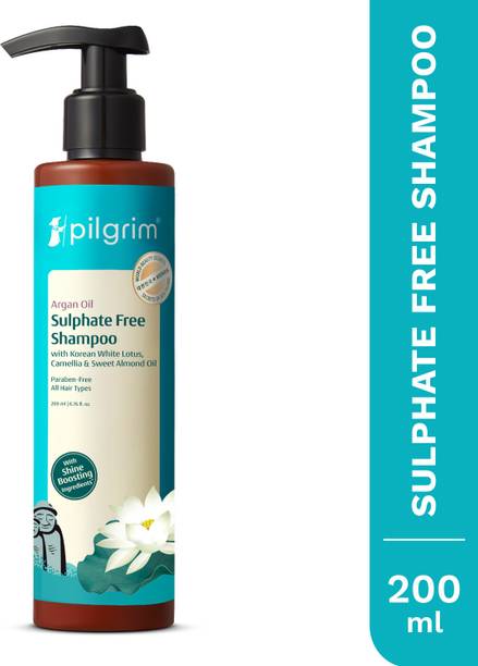Pilgrim Sulfate Free Shampoo| Non Foaming | with Argan Oil, White Lotus & Camellia | Korean K-Beauty | Cleans Gently, Nourishes & Fights Hair Fall | All Hair Types | Sulfate & Paraben Free