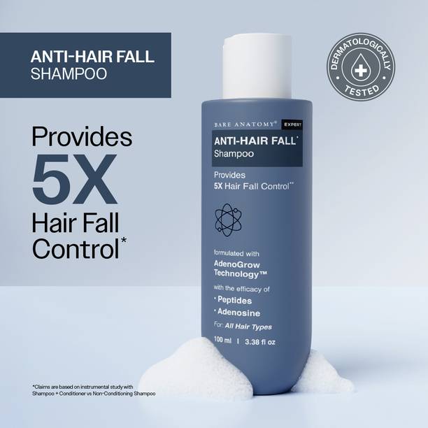 BARE ANATOMY Anti Hair Fall Shampoo | 5x Hair Fall Control & Growth with Biotin, Adenosine