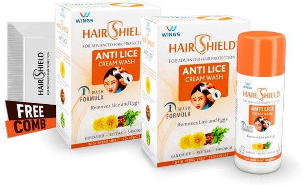 HAIRSHIELD HAIR CARE REMOVE EGGS ONE WASH LICE KILLER Pack of 2 PC