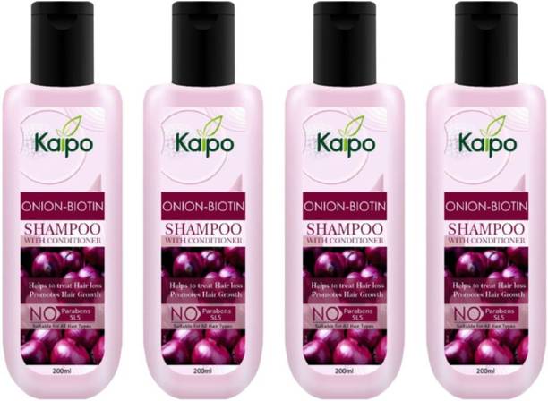 KAIPO Onion Biotin Shampoo with Conditioner for Women & Men (Pack Of 4x200 ml)