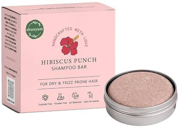 Shunyam Hibiscus Shampoo Bar for Dry & Frizzy Hair, comes in tin box,70g