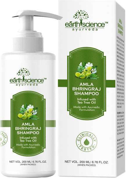 Earth Science Ayurveda Amla & Bhringraj Shampoo with Tea Tree Shampoo For Anti Dandruff