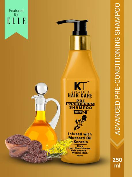KT Professional Advance Hair Care Mustard Infused Keratin Shampoo Strengthening, Sulfate-Free