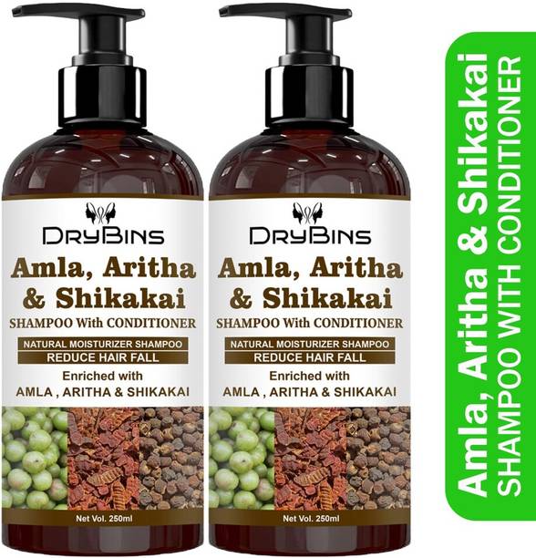 DRYBINS Herbal Daily Use Shampoo With Amla, Aritha & Shikakai
