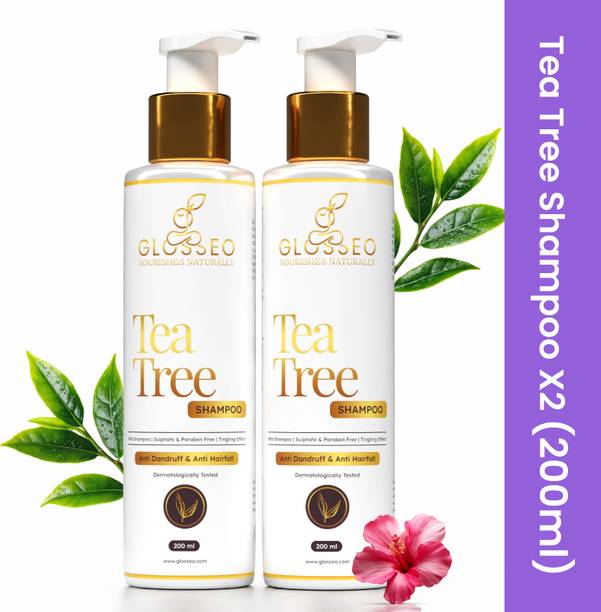 Glosseo Tea Tree Shampoo 2 Qty| Anti Dandruff & Hairfall | No Chemical/Sulphate/Paraben