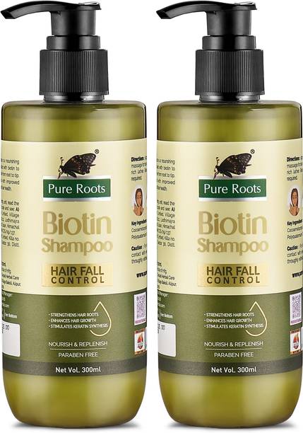 Pure Roots Biotin Shampoo Pack of 2-(300ml*2)