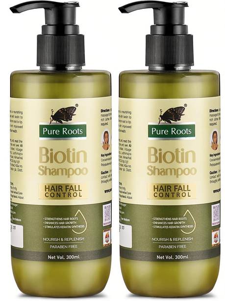 Pure Roots Biotin Shampoo Pack of 2-(300ml*2)