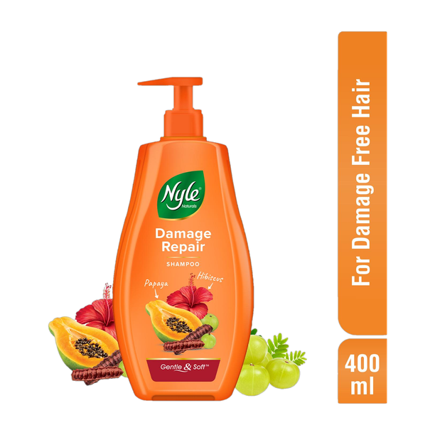 Nyle Naturals Damage Repair Shampoo | Hair Repair Shampoo |With Papaya & Hibiscus