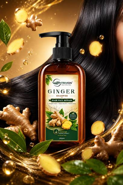 TRIVION Organic Ginger Shampoo Herbal Sulphate Free Paraben Free Daily Hair Care