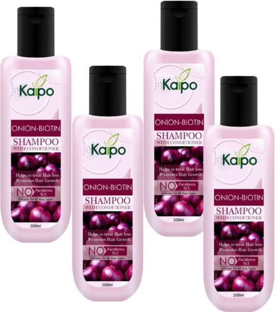KAIPO Onion Biotin Shampoo With Conditioner for Dandruff Control (Pack Of 4x200ml)