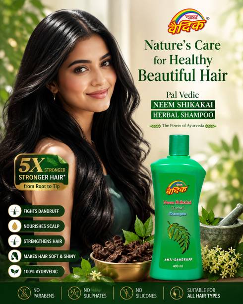 Pal Vedic Neem Shikakai Herbal Shampoo Anti Dandruff Shampoo for Men & Women | Ayurvedic