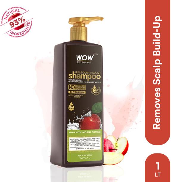 WOW SKIN SCIENCE Apple Cider Vinegar No Parabens & Sulphate Shampoo, 1000mL