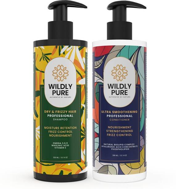 Wildly Pure Natural Curly Hair Shampoo & Conditioner | 60% Aleo & Plant Keratin