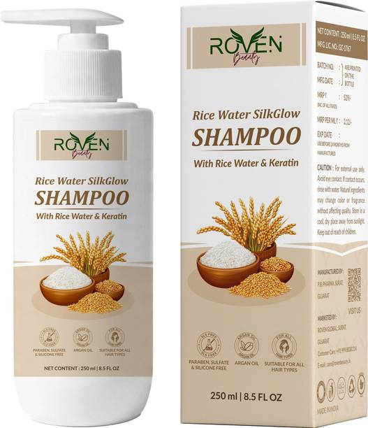 roven beauty Rice Water SilkGlow Shampoo With Rice Water & Keratin