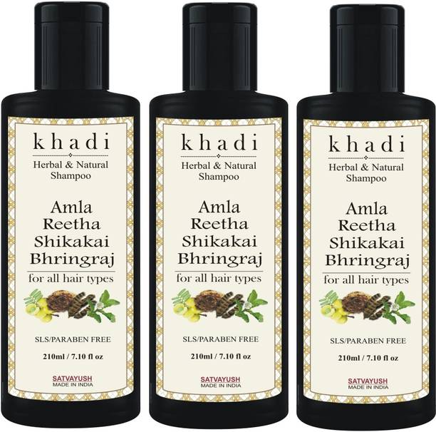 Satvayush Khadi Amla Reetha Shikakai Bhringraj Shampoo Best Anti Hailfall & Anti Dandruff