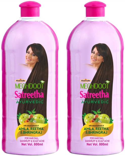 MEGHDOOT Ayurvedic Satreetha Shampoo for Dandruff and Scalp Acne 800ml Pack of 2