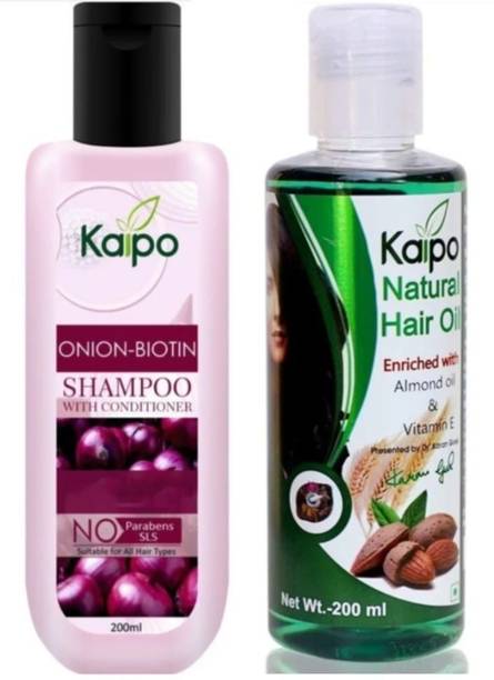 KAIPO Natural Hair Oil & Onion Biotin Shampoo for Hair Growth & dandruff