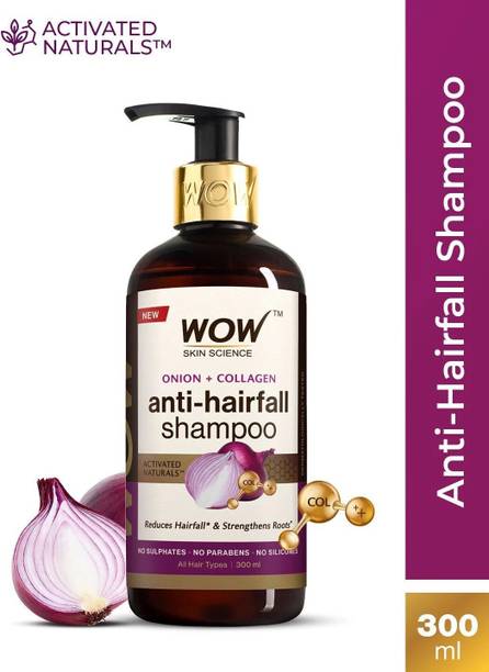 WOW SKIN SCIENCE Onion & Collagen Anti-Hairfall Shampoo | New & Improved Formulation