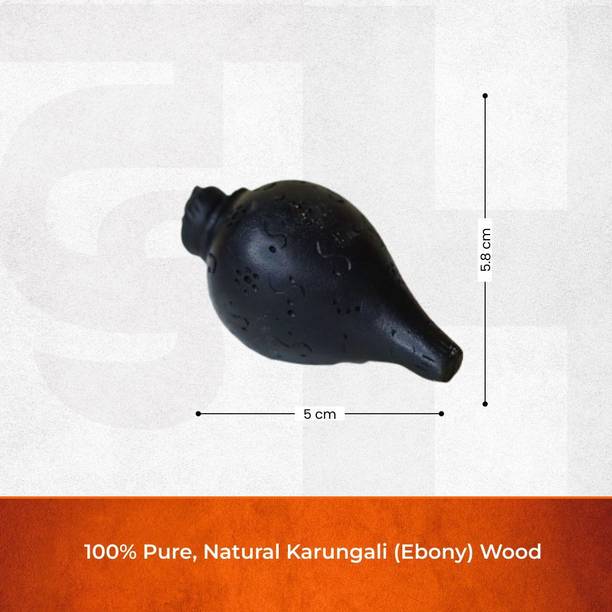 DIVINE HINDU Karungali Shankh for Puja | Ebony Wood Conch | Spiritual Item | Pooja Accessory Blowing Shankh