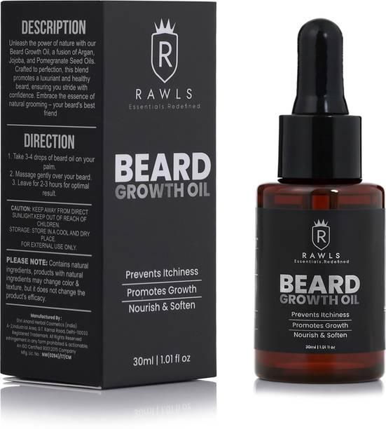 RAWLS Beard Growth Oil | Natural Hair Oil for Thicker & Longer Beard Shave Oil
